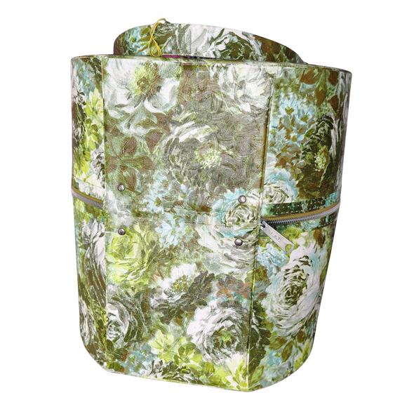 1960s MOD Air-Lander Green Fashion Wig Case Tote Full Zip Around Top Handle GUC - Picture 9 of 14